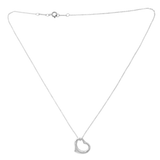 Tiffany & Co 925 Silver Elsa Peretti 16 mm Open Hearts Necklace Size 16" »U224