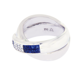 18K Gold Invisible Setting 0.43 CT Diamonds & 0.85 CT Blue Sapphire Ring »BL111