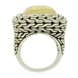 Auth JOHN HARDY Sterling Silver & 22K Gold Classic Chain Ring Size 5.5 »U48
