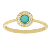 Ippolita 18K Gold Lollipop Mini Turquoise & Diamond Ring Size 7 » U515