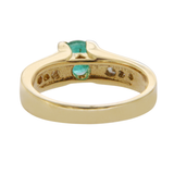 0.30 CT Diamonds & 0.50 CT Emerald in 18K Yellow Gold Ring