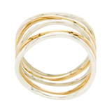 Tiffany & Co Elsa Peretti Silver & 18K Rose Gold Wave 5 Raw Ring Size 6 $1000