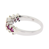 18K White Gold 0.16 CT Diamonds & 0.86 CT Ruby Wedding Band Ring »BL112