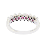 18K White Gold 0.16 CT Diamonds & 0.86 CT Ruby Wedding Band Ring »BL112