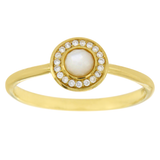 Ippolita 18K Gold Lollipop Mini Mother of Pearl & Diamond Ring Size 7 » U511