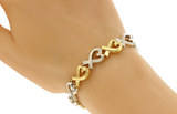 Au Tiffany & Co 18K Gold & 925 Silver Paloma Picasso Hearts X Bracelet 7.5"»ED14