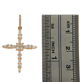 0.66 CT VS Diamonds 18K Rose Gold Cross Pendant Charm »U38
