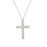 Tiffany & Co. 950 Platinum 0.55 Ct Diamonds 22 mm Cross Necklace Size 16"  »U15