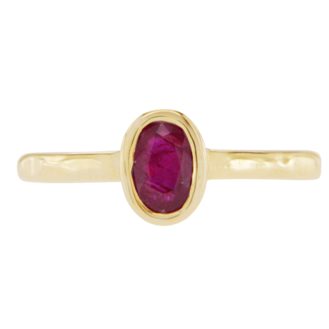 0.55 CT Ruby in 14K Yellow Gold Engagement Ring Size 6.5