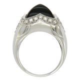 Bvlgari Bulgari 18K White Gold Diamond Black Onyx Piramid Ring Size 7.5 $12000