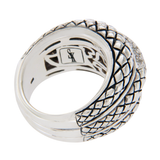 Scott Kay 925 Sterling Silver Diamonds Basket Weave Ring Size 6.75 »U47