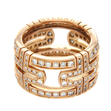 Bvlgari Bulgari 18K Rose Gold Diamond Parentesi Pavé Eternity Band Ring Size 6