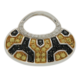 Mirabelle Yellow Sapphire Black & White Diamond 18K Gold Handbag Purse Pendant
