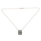 18K Gold 0.51 CT Diamonds 3.15 CT Blue Sapphire Art Deco Necklace 16" »BL112