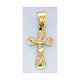Fine 14K Yellow Gold Diamond Cut Crucifix Pendant Different Designs