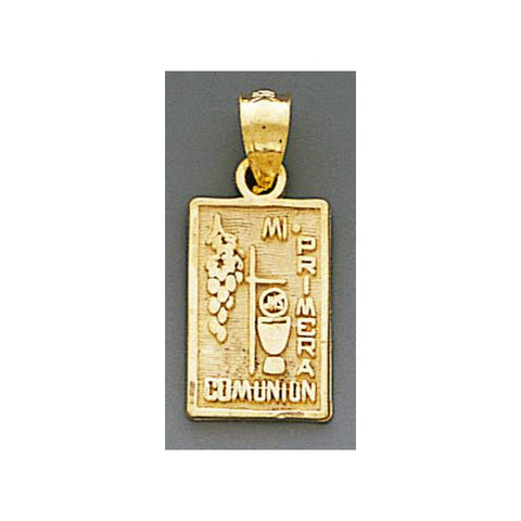 Fine 14K Yellow Gold High Polished My First Communion Pendant 4859
