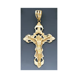 Fine 14K Yellow Gold Diamond Cut Crucifix Pendant Different Designs