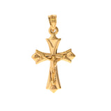 Fine 14K Yellow Gold Crucifix Pendant With Christ 2 Different Design