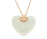 Auth DAMIANI D-Icon Ceramic 18K Gold Diamond Heart Necklace Size 20" $1728