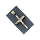 Fine 14k Gold Hollow Two-tone Crucifix  With Jesus cross Pendant