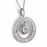 1.46 CT Baguette & Round Diamonds 18K Gold Circle of Life  Necklace Size 18"»N18