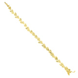 Auth H STERN 18K Yellow Gold With Rose Cut Diamonds Leaf Bracelet Size 7" »U27