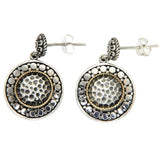 925 Sterling Silver and 14 k Gold Round Bali Earring » E216