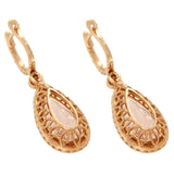 Fancy 18K Rose Gold 0.97 CT Diamonds 8.80 CT Morganite Tear Drop Earrings »N119