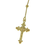 ▌925 Sterling Silver Yellow Rosary Beads Cross Crucifix Necklace 16" to 24" »616