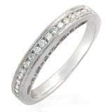 18K White Gold 0.26 CT Round Diamonds  Wedding Band Ring Size 6.5 »N18