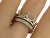 925 Sterling Silver Cz Crown Eternity Ring with Band Size 5 6 7 8 9 10» R47