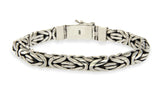 ▌Unisex 925 Sterling Silver 8mm Byzantine Bali Bracelet Size 8", 8.5", 9" »B46