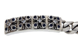 SOFFER ARI 925 Silver Blue Sapphire & Diamond Perfect Collateral Cross Bracelet