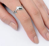 ▌925 Sterling Silver Dolphin Band Ring Size 3,4,5,6,7,8,9 »R12\6
