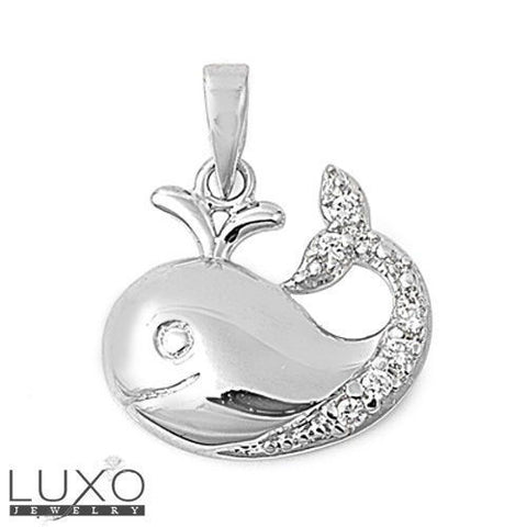 ▌925 Sterling Silver Happy Whale CZ Pendant » P72