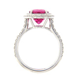 Tiffany & Co 690 Platinum Diamond 1.50 CT Rubellite Engagement Ring Siz 6 $8200