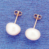 ¦14K Solid Gold Lilac Freshwater 9 mm Pearl Stud Earring »GU19