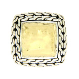 Auth JOHN HARDY Sterling Silver & 22K Gold Classic Chain Ring Size 5.5 »U48