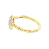 Auth JOHN HARDY 18K Yellow Gold Diamond Metallic Bamboo Ring  $2600