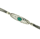 ▌925 Sterling Silver Turquoise Bali Tow Row Chain Bracelet Size 6 1/2" » B216