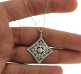 ▌Women's 925 Sterling Silver Dots and one Diamond Antique look 16" Necklace»P512