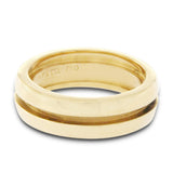 Auth Tiffany & Co. 18k Yellow Gold Grooved Dome Band Ring Size 6 »U423