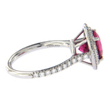 Tiffany & Co 690 Platinum Diamond 1.50 CT Rubellite Engagement Ring Siz 6 $8200