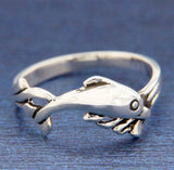 ▌925 Sterling Silver Dolphin Band Ring Size 3,4,5,6,7,8,9 »R12\6