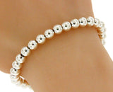 ▌Solid 925 Sterling Sterling 8 MM Ball Beads Italy Bracelet Size 6.3/4",7" »B316