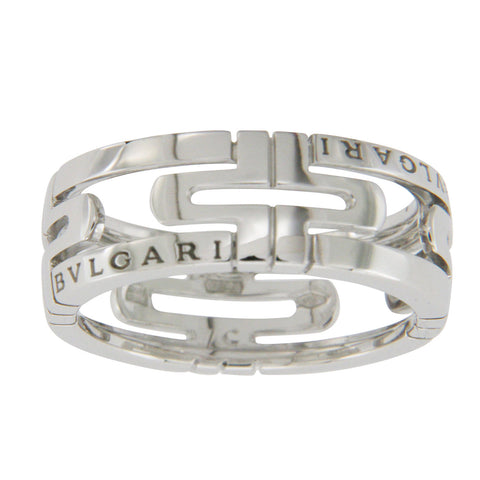 Authentic Bulgari Bvlgari  Parentesi 18K White Gold Ring Size 57 -US 8.25 $1950