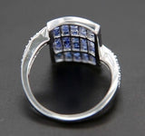 ¦Women's Modern 14k Solid Gold with French Cut Sapphires & Diamonds Ring »GU115