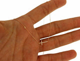0.12 CT Diamonds 18K Rose Gold Sideways Cross Pendant Necklace Size 16"-18"»U44