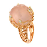 Fancy Rose Cut Multi Pink Sapphires & Diamonds 14K rose Gold Ring Size 7 »N17
