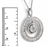 1.46 CT Baguette & Round Diamonds 18K Gold Circle of Life  Necklace Size 18"»N18